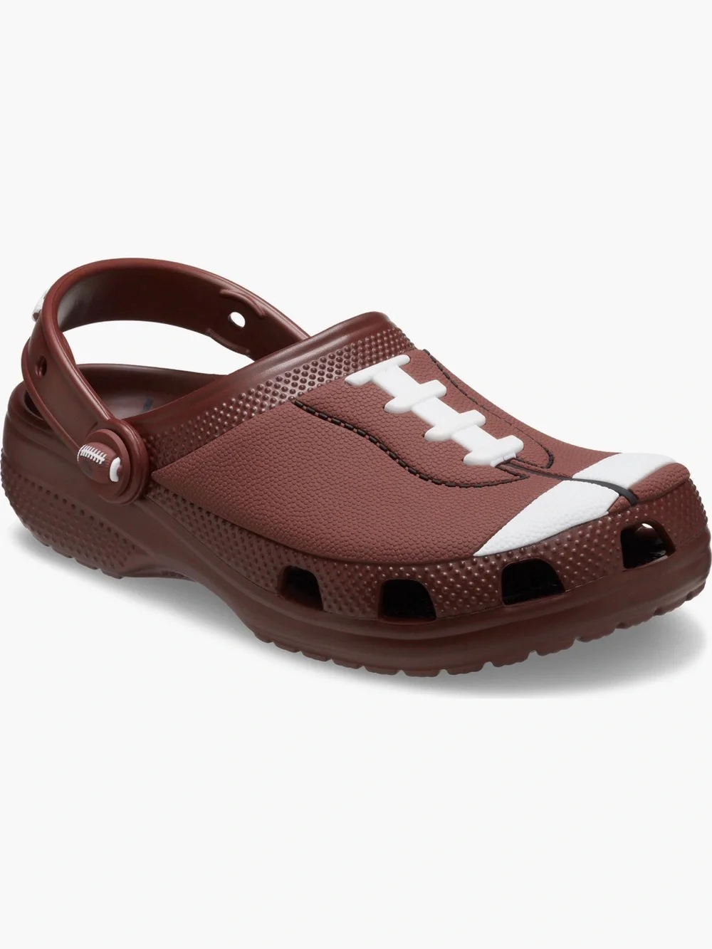 CROCS Kids Brown & White Football Clog Sandals, Size 11C